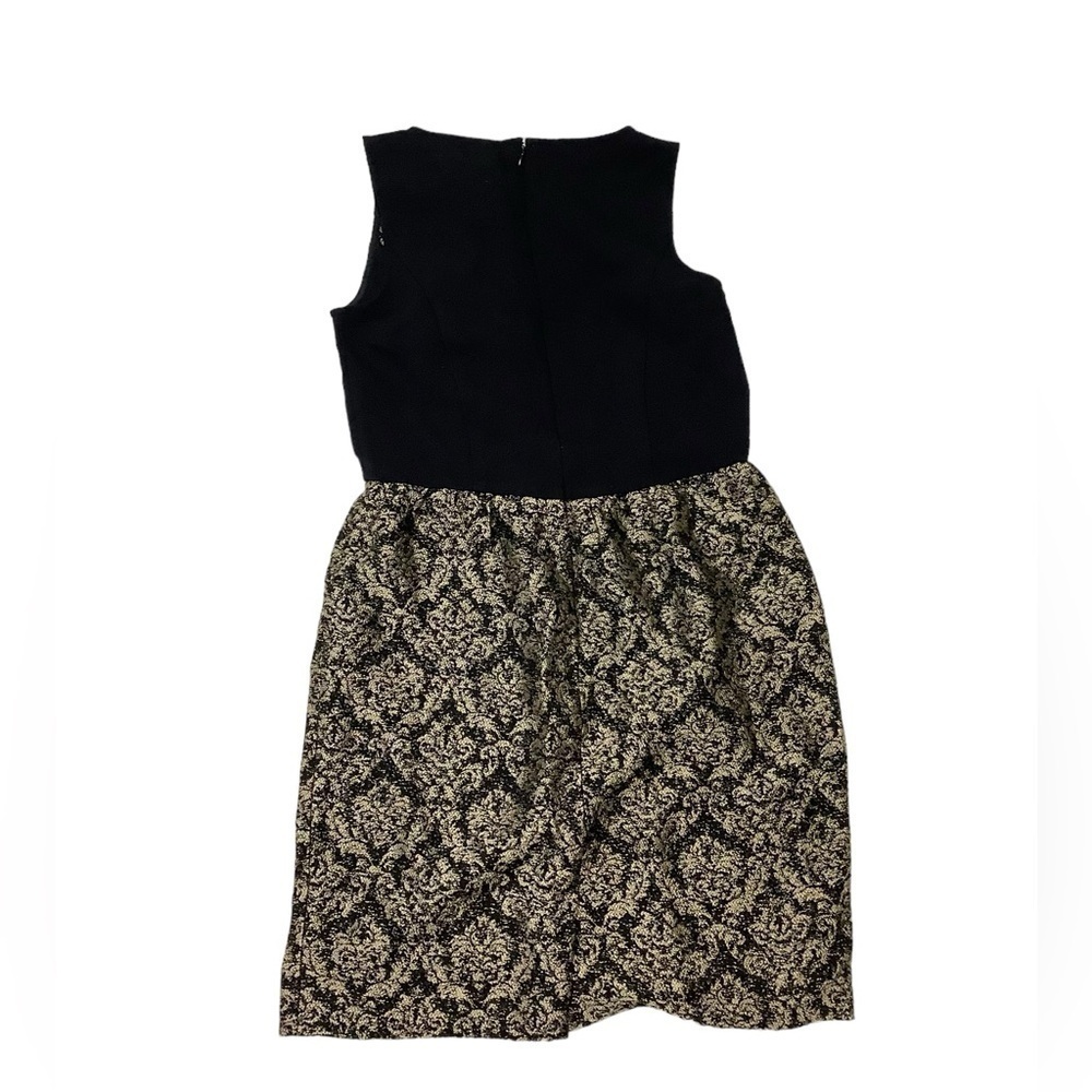 Loft Sleeveless Midi Dress Sz 2 Black Tan - Picture 3 of 8